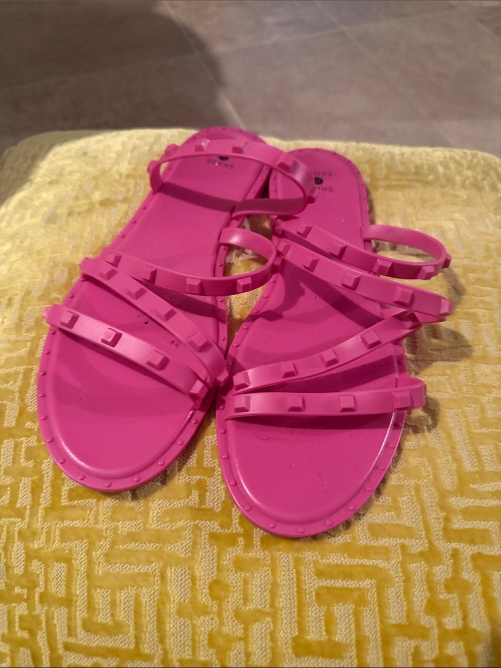 Target Pink Studded Strappy Slide Sandals